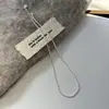 Collar con Colgante de Gota de Agua de Doble Capa Plata Brillante para Mujer, Diseño de Nicho, Moda Trendy, Estilo Sencillo para el Día a Día, Cadena Clavicular de Perlas de Arroz