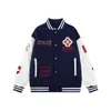 Chaqueta de Béisbol Bordada con Letras Retro Americanas para Hombre y Mujer, Nueva Chaqueta Versátil Casual Holgada para Primavera y Otoño