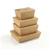 Caixa de almoço com embalagem de papel kraft, caixa de embalagem descartável comercial à prova de óleo para levar, caixa de frango frito estilo coreano, caixa de lanches fritos
