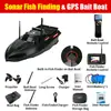 Barco Cebo GPS de Posicionamiento de Alta Velocidad con Retorno Automático, Barco con Control Remoto de 12V con Buscador de Peces Sonar, Barco de Entrega de Cebo, Barco Sonar