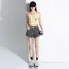 Shorts de Mezclilla para Mujer Verano 2025 Nuevos de Cintura Alta Adelgazantes Estilo Chica Caliente Ropa Exterior con Flecos y Borde Deshilachado de Línea A Pantalones Cortos Calientes
