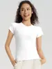 Camiseta Deportiva Jacquard de Cuello Redondo, Secado Rápido, para Fitness, Running, Pilates, Entrenamiento Integral, Yoga, Manga Corta, Verano