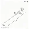 Suporte de haste de flor de metal e cristal transfronteiriço, base original de liga de rosa, suporte de flor de aglomerado de cristal, acessórios de cristal único DIY