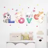 Dia dos Namorados Desenho Animado Gatinho Fofo Adesivos de Parede Autoadesivos Estilo Menina Decoração de Parede de Fundo de Quarto Adesivos BR1152D