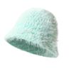 Chapéu de Pescador Pelúcia Feminino Outono Inverno Novo Chapéu de Lã Tricô Grosso Moda Rosto Chapéu Bacia Pequena À Prova de Frio Quente para Exterior