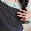 Colar com pingente de gota d'água vermelha Ankora estilo coreano, simples, feminino, de alta qualidade, com todos os tipos de acessórios de corrente de lã de luxo e leve