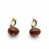 Pendientes Artísticos Retro de Resina Degradada, Clavos con Aguja de Plata Conservante de Color Dorado Real, Pendientes de Alto Nivel Estilo Melard Únicos para Mujer