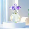 Flores de Cristal Creativas Siete Rosas Adorno de Escritorio Regalo de Festival para Amigos Maestros Adorno Flores de Cristal
