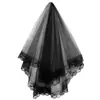 Velo negro de Halloween transfronterizo encaje vintage europeo y americano fantasía oscura novia fantasma fiesta de bodas anime cosplay velo