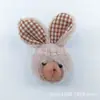 Tecido xadrez cabeça de coelho chaveiro fofo broche acessório de cabelo feito à mão DIY joias acessórios de vestuário atacado