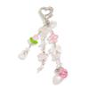 Llavero con colgante de fresa en forma de corazón para mujer, estilo europeo y americano, con forma de estrella y tulipán, para teléfono móvil.