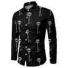 Nueva camisa de hombre europea y americana con estampado de Halloween, de Amazon, eBay y AliExpress, camisa informal personalizada de moda.