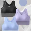 Sujetador deportivo sin costuras de color de contraste, camiseta sin mangas para mujer que levanta y moldea la espalda, secado rápido de verano, copa integrada, se puede usar como prenda exterior