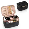 Bolsa de Maquillaje, Bolsa Cosmética Portátil, Estuche Organizador de Maquillaje de Viaje de Gran Capacidad, Negro Para Mujeres Bolsa de Tocador para Niñas Viajando Con Asa y Divisor