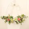 Guirlanda de Flores Artificiais Transfronteiriça para Primavera e Verão, Lírio e Camélia Simulados, Decoração de Batente de Porta de Casa, Arranjo de Casamento, Pendente de Parede, Decoração de Árvore de Cabeça para Baixo