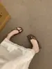 Primer Encuentro con las Chanclas Planas de Punta Cuadrada Estilo Francés para Mujer, Versátiles para Usar al Aire Libre, Estilo Casual de Vacaciones, Frescas y Cómodas