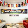 Banner da Copa do Mundo EUA-Canadá-México 2026 Decoração de Bar Esportivo Pôster Tecido Pendurado Promocional da Copa do Mundo Atacado