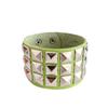 [Directo de fábrica] Pulsera punk europea y americana personalizada pulsera cuadrada de remaches de tres filas pulsera de cuero de moda para pareja