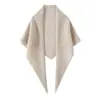 Chal Grande 100% Lana Pura para Mujer Bufanda de Color Sólido Bufanda Triangular Otoño e Invierno Casual Versátil Habitación con Aire Acondicionado Estilo Perezoso Cálido