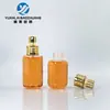 Botella spray dorada para loción de 25ml30ml, botella con tubo gotero, botella para líquido de esencia, botella de muestra de viaje, subbotella