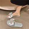Pantuflas de Camelia a Cuadros Estilo Bosque para Casa y Exteriores, Soporte de Una Línea Antideslizante, Pantuflas de Tacón Plano Suave con Aroma Ligero