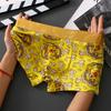 Cueca Nova Masculina, Cueca Boxer Respirável de Algodão Puro Masculina, Padrão Tendência Nacional Dragão Dourado, Cueca Boxer Masculina Ano do Zodíaco