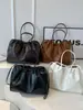 Bolso de Hombro y Axila Negro de Gran Capacidad Estilo Retro Nuevo Bolso Tote Bolso Cruzado con Cordón Diario de Moda para Mujer
