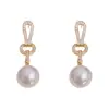 Pendientes Geométricos de Perla y Circonita Exagerados de Moda Europea y Americana Exquisitos Versátiles Largos Delgados con Borlas Venta al por Mayor