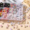 8mm Contas de Letra Acrílicas de Furo Duplo Contas Soltas Pulseira de Miçangas Feita à Mão DIY Colar Pingente Acessórios de Joias Atacado