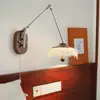 Incluye instalación: Aplique de pared de estilo francés, de mediados de siglo moderno, con forma de gota de agua y brazo ajustable, lámpara de noche retro estilo Bauhaus para el dormitorio