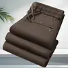 Calças casuais masculinas, com forro de fleece, grossas, de corte reto, modelagem solta, com bom caimento, elásticas, versáteis e adequadas para esportes e uso diário.