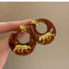 Pendientes de Resina Geométricos Colgantes, Aretes Vintage Estilo Maillard, Pendientes de Moda con Diseño de Nicho