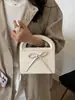 Bolso pequeño de lazo de moda transfronterizo para mujer, nuevo bolso de mano de nicho estilo coreano, bolso cuadrado pequeño versátil, bolso de hombro y bandolera