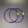 Em estoque Chaveiro de anel de cabo de aço Anel de aço inoxidável com revestimento de borracha colorida Fivela de trava de cabo de aço com revestimento de plástico Grande quantidade negociável E18