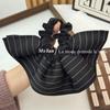 Falda Vintage Rayada Doble Capa Anillo para el Cabello para Mujer Commuter de Alta Gama Elegante Cuerda para el Cabello para Cola de Caballo Nicho Cuerda para el Cabello de Intestino Grueso Flor para la Cabeza