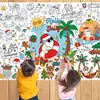 Pôster de Colorir Grande Transfronteiriço Julho Natal DIY Infantil Toalha de Mesa para Pintura Conjunto de Grafite Atividade de Festa Amazon