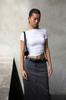 Europeu e americano verão novo estilo estilo de rua moda sexy figura apertada umbigo all-match colarinho plissado casual feminino