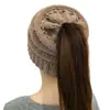 Gorra de Punto Transparente para Mujer con Abertura para Cola de Caballo 2021, Gorro de Lana con Parte Superior Abierta, Otoño e Invierno Europeo y Americano, Gorro Pullover de Amazon