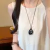 Colar Irregular Borrado em Forma de Gota d'Água Estilo Coreano para Mulheres, Simples e Sofisticado, Corrente Longa Versátil para Suéter, Acessórios da Moda