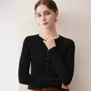 Cardigan de Tricô Cashmere Gola Redonda Manga Longa Feminino Listrado Slim Fit Top Valorizador Outono/Inverno 2026