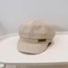 Estilo Coreano Outono e Inverno Nova Cor Sólida Simples Temperamento Estilo de Rua Estilo Retro Britânico Boina Octogonal Estilo Viagem ao Ar Livre