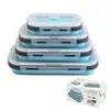 Venta Directa de Fábrica Fiambrera de Silicona Plegable Grado Alimenticio Microondas Fiambrera Caja de Almacenamiento Fiambrera Crujiente