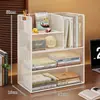 Prateleira de Armazenamento para Mesa de Escritório Simples Multi-Camadas Estante de Livros Vertical Pequeno Armário de Armazenamento para Casa Estação de Trabalho de Escritório Porta-Arquivos