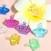 Corona pequeña de cristal de imitación acrílica gema para niños juguete joyería colgante agujero juguete musical con material de accesorios