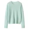 Nuevo Estilo Primavera Temprana 2026 75% Cachemir + 25% Seda de Morera Cuello Redondo Color Sólido Suéter Pulóver de Terciopelo Suéter Suave
