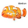 Balão de peixe-palhaço laranja transfronteiriço atacado tema oceano formato fofo animal de desenho animado crianças balão de filme de alumínio