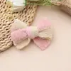 Horquilla de Lana Nueva Transfronteriza para Niños con Lazo, Tocado de Punto con Combinación de Colores, Pinza para Cola de Caballo de Niñas, Pinza para Bebé, Accesorios para el Cabello