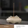 Quemador de Incienso Cerámico de Cuatro Patas Estilo Chino Quemador de Incienso Pequeño para Ceremonia del Té para Uso en Interiores en Casa con Soporte para Cenizas de Plantas para Varillas de Incienso