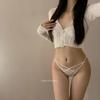 Primera vista * Ropa interior sexy de encaje japonés para mujer de cintura baja bordado puro calado calzones transpirables al por mayor