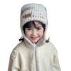 Yunduo Sombrero Retro para Niños con Protección Auditiva Otoño e Invierno Lindo Sombrero Lei Feng Niños y Niñas Cálido Sombrero de Punto Sombrero de Lana para Bebé